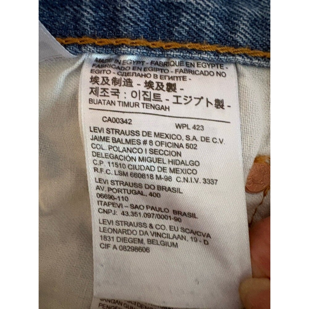 Levi’s 501 Men’s Jeans 34x32 (Measures 32×30) Blue Button Fly Straight Leg Denim - Picture 5 of 7